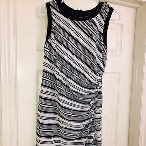 Black and white womes knew length dress